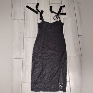 Dex Black Strapless Lace Dress Size M